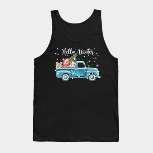 Camping Christmas Tree Pig Design. Tank Top